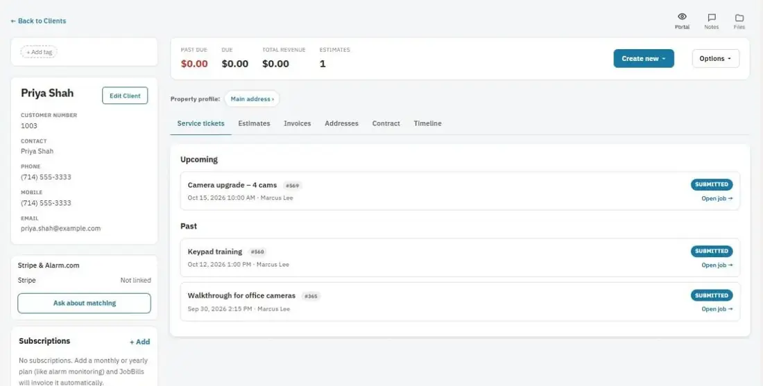 A client page