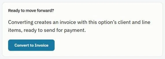 Convert to Invoice