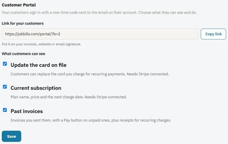 Customer Portal settings